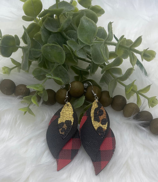 Leopard Buffalo Plaid Earrings