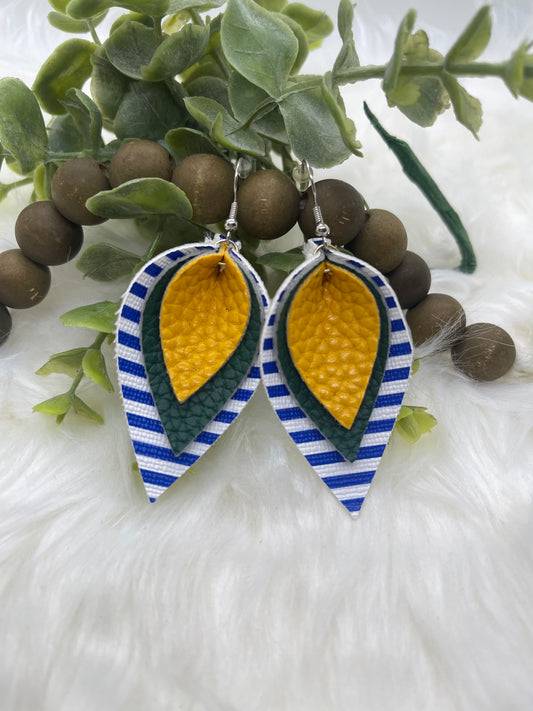 Layered Palm Leaf Earrings