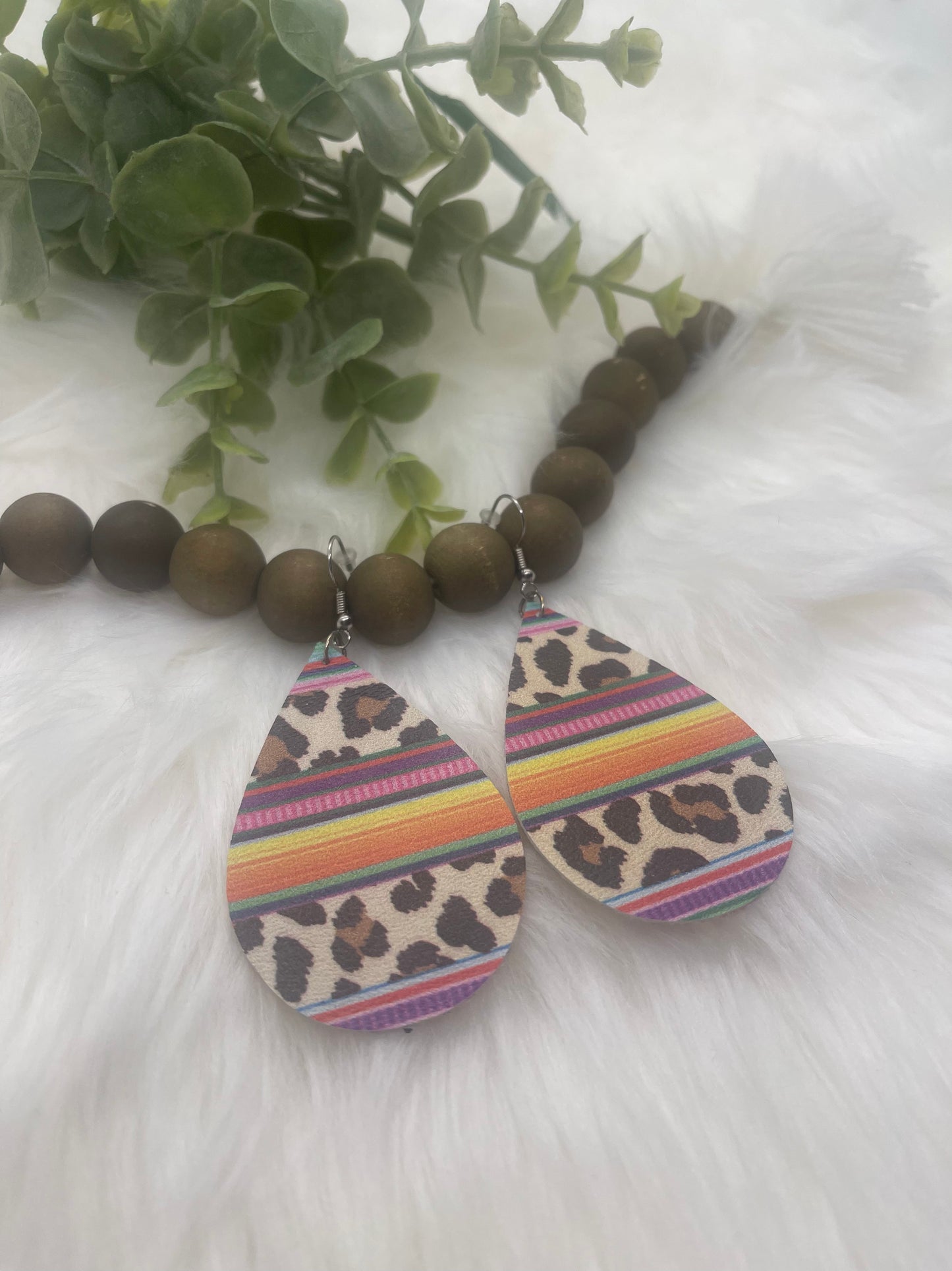 Cheetah Leopard Serape Earrings