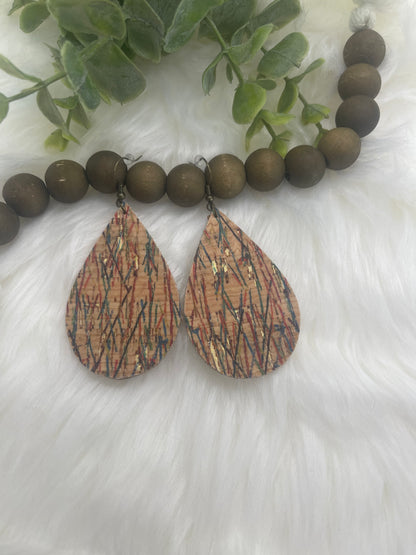 Multi Color Cork Earrings