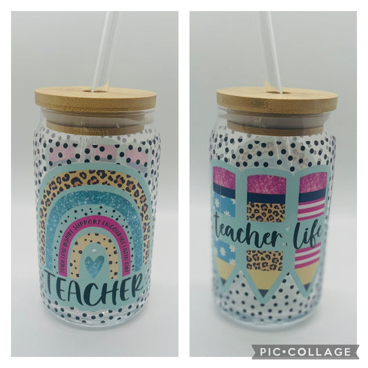 Teacher Life Glass Can